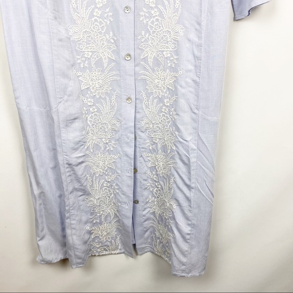 J. Jill Blue Embroidered Long Tunic Dress Small - Picture 7 of 7